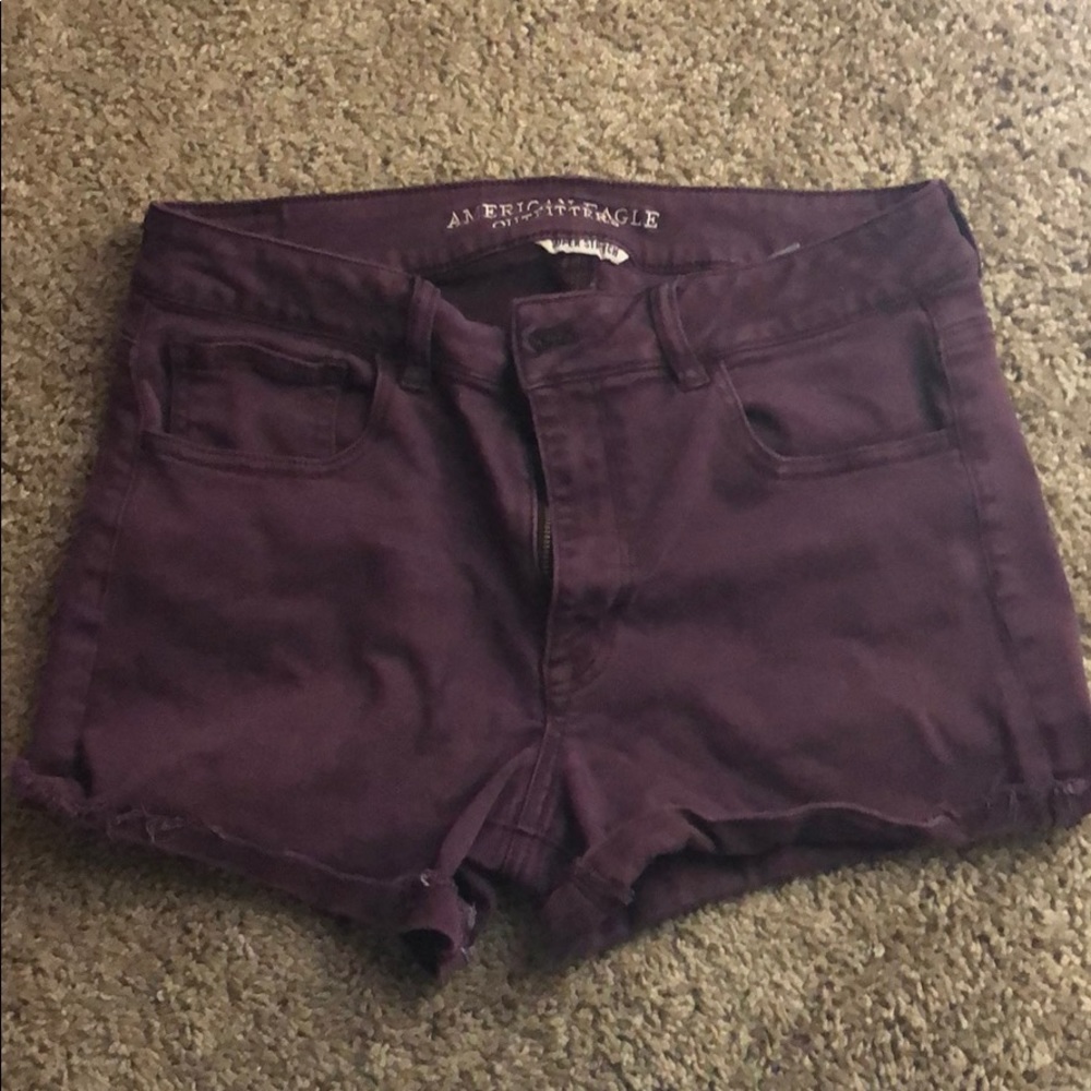 American Eagle Jean Short Maroon (Super Stretch)